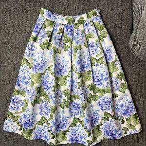 Forever 21 Blue Hydrangea Midi Skirt